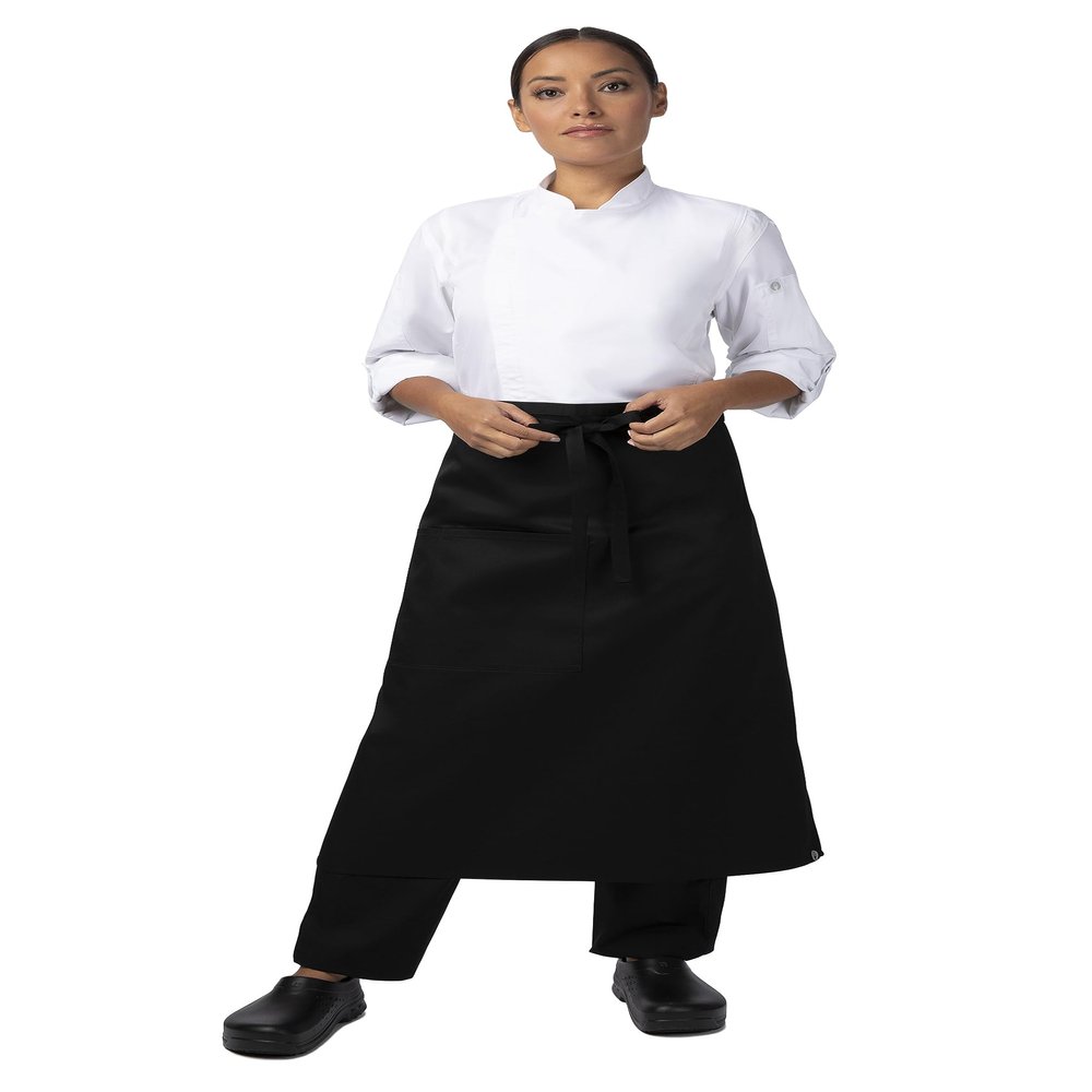 Chef Works Unisex Sustainable Bistro Apron, Black, One Size