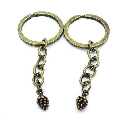 100 Items Keychain Keyring Key Tags Chains Rings Jewelry Bag Charms AA441 Pinecone Pine Cone