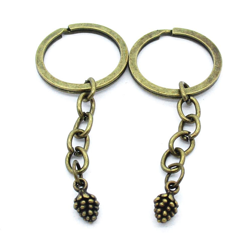 100 Items Keychain Keyring Key Tags Chains Rings Jewelry Bag Charms AA441 Pinecone Pine Cone