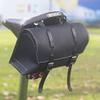 London Craftwork Large Bicycle Bag Saddle/Handlebar/Frame Bag in BLACK LEATHER Classic Bag White Stitching XL-BL-WH view 1