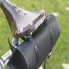 London Craftwork Large Bicycle Bag Saddle/Handlebar/Frame Bag in BLACK LEATHER Classic Bag White Stitching XL-BL-WH view 3