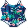 Kanu Surf Girls' Daisy Beach Sport 1-Piece Swimsuit, Leonie Floral Navy, 7 view 1
