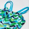 Kanu Surf Girls' Big Ruby Chevron Beach Sport 1-Piece Swimsuit, Navy/Green, 10 view 3