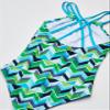 Kanu Surf Girls' Big Ruby Chevron Beach Sport 1-Piece Swimsuit, Navy/Green, 10 view 4