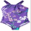 Kanu Surf Girls' Big Paige Floral Halter Top Beach Sport 1-Piece Swimsuit, Purple, 12 view 1