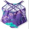 Kanu Surf Girls' Big Paige Floral Halter Top Beach Sport 1-Piece Swimsuit, Purple, 12 view 2