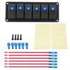 6 Gang LED Switch Panel,12-24V 6 Gang Rocker Switch Panel for Car RV Boat Yacht Marine(Blue LED) view 1