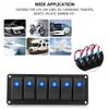 6 Gang LED Switch Panel,12-24V 6 Gang Rocker Switch Panel for Car RV Boat Yacht Marine(Blue LED) view 2