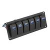 6 Gang LED Switch Panel,12-24V 6 Gang Rocker Switch Panel for Car RV Boat Yacht Marine(Blue LED) view 4