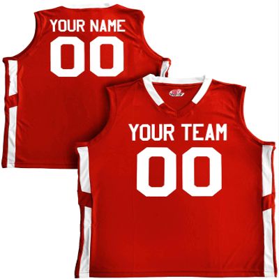 Custom Basketball Jersey Old School Style Scarlet Red and White Adult X-Large