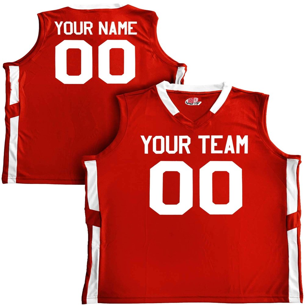 Custom Basketball Jersey Old School Style Scarlet Red and White Adult X-Large