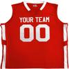 Custom Basketball Jersey Old School Style Scarlet Red and White Adult X-Large view 2