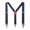 AWAYTR Kids Boys Adults Suspenders - 4 Sizes Sturdy Metal Clips Elastic Adjustable Suspender (31 inches (8 Years-5 Feet Tall),Navy Blue Polka Dot) view 1