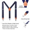 AWAYTR Kids Boys Adults Suspenders - 4 Sizes Sturdy Metal Clips Elastic Adjustable Suspender (31 inches (8 Years-5 Feet Tall),Navy Blue Polka Dot) view 2
