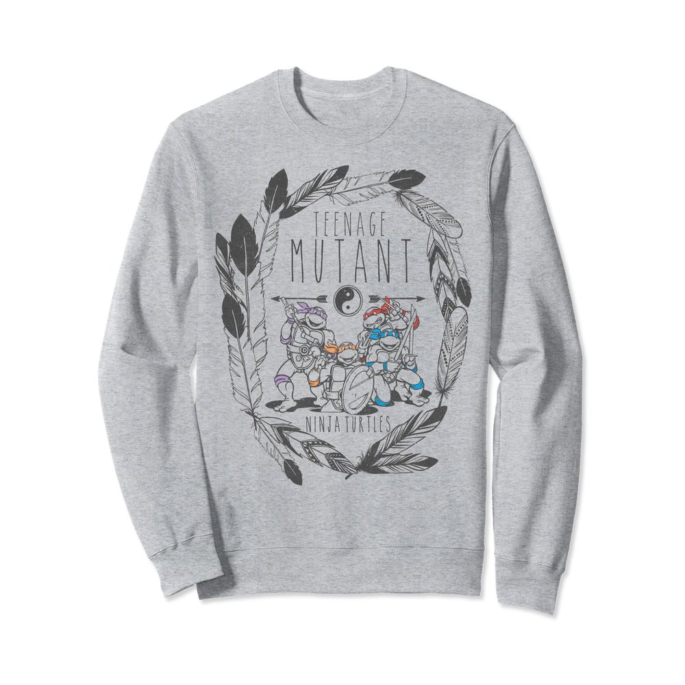 Teenage Mutant Ninja Turtles Dark Circle Feather Long Sleeve Sweatshirt
