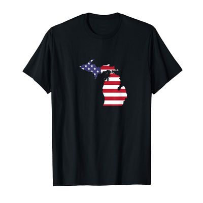 4th Of July Michigan State American Flag Party T-Shirt for Women Kids Men