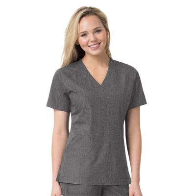 Carhartt Force Liberty Women's V-Neck Scrub Top  Charcoal Heather, X-Small