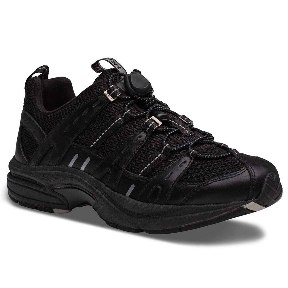 Dr. Comfort Refresh Womens Athletic Shoes w/Gel Inserts-Therapeutic Shoes for Diabetic Womens Comfortable Running Shoes, Black/Black 4.5 Medium (A-B)