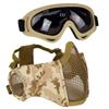 AOUTACC Airsoft Protective Gear Set, Half Face Mesh Mask with Ear Protection and Tactical Goggles for Adult Men Women BBS Paintball Shooting CS Survival Games Cosplay (DD) view 1