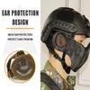 AOUTACC Airsoft Protective Gear Set, Half Face Mesh Mask with Ear Protection and Tactical Goggles for Adult Men Women BBS Paintball Shooting CS Survival Games Cosplay (DD) view 2