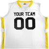 Custom Basketball Short Old School Style White and Gold Adult Small view 2