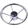 11 Inch Boat Stainless Steel Steering Wheel Destroyer Style Marine Steering Wheel 5 Spokes for Pontoon Boat Yacht view 1
