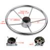 11 Inch Boat Stainless Steel Steering Wheel Destroyer Style Marine Steering Wheel 5 Spokes for Pontoon Boat Yacht view 2