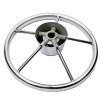 11 Inch Boat Stainless Steel Steering Wheel Destroyer Style Marine Steering Wheel 5 Spokes for Pontoon Boat Yacht view 3