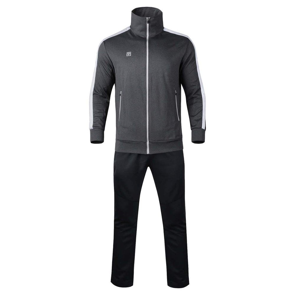 MOOTO Taekwondo Evan Training Set(Jacket+Pants) Korea TKD MMA Martial Arts Kick Boxing Team Uniform (5) Darkgray & Black(White Line), 190(Height: 190~199 cm)(74.4~78.3 inch)