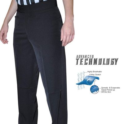 Smitty | BKS-282 | Women's 4-Way Stretch Black Pleated Official's Pants | Slash Pockets | Basketball Wrestling | Referee's Choice (4)