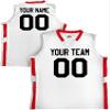 Custom Basketball Short Old School Style White and Scarlet Adult Med view 1