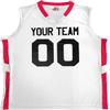 Custom Basketball Short Old School Style White and Scarlet Adult Med view 2