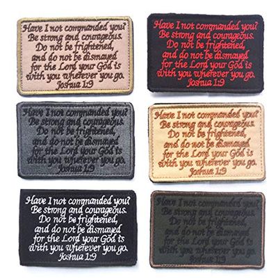 Antrix 6 PCS Tactical Joshua 1:9 Bible Verse 210 Have I NOT COMMANDED You Patch Hook and Loop Fastener Joshua 1:9 Be Strong and Courageous Emblem Badge Patch -4"*2.25"