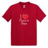 I Love My Nana & Papa - Heart Cute Infant/Toddler Cotton Jersey T-Shirt (Red, 4T) view 1