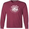 Joe's USA Koloa Circle Wave Vintage Pigment Dyed Long Sleeve Tee - Large - Merlot/W view 1
