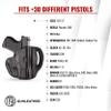 1791 Gunleather Glock 43 Holster, Right Hand OWB G43 Leather Gun Holster for Belts. Fits Glock 43 and Ruger LC9 & Ruger SR22 view 3
