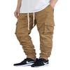 AIRNINE Men's Premium Twill Drop Crotch Jogger Pants S-5XL (Wheat Cargo, Medium) view 1