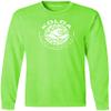 Joe's USA Koloa Circle Wave Vintage Pigment Dyed Long Sleeve Tee, Neon Green/White Logo, 4X-Large view 1