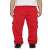 AIRNINE Men's Fleece Cargo Sweatpants Heavyweight M-5XL (Red, Medium) view 2