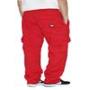 AIRNINE Men's Fleece Cargo Sweatpants Heavyweight M-5XL (Red, Medium) view 3