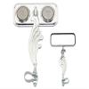 Chrome Rectangle Wing Bike Mirror Left with Black Reflectors. Bike mirror, bicycle mirror, bike accessory, bicycle accessory. view 1