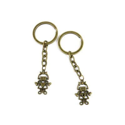 5 Items Keychain Keyring Key Tags Chains Rings Jewelry Bag Charms J8AW1 Girl Robot