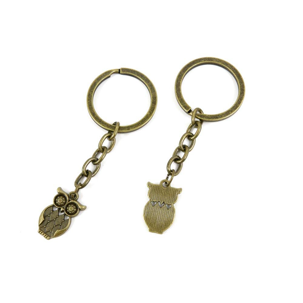 5 Items Keychain Keyring Key Tags Chains Rings Jewelry Bag Charms H6KO6 Owl