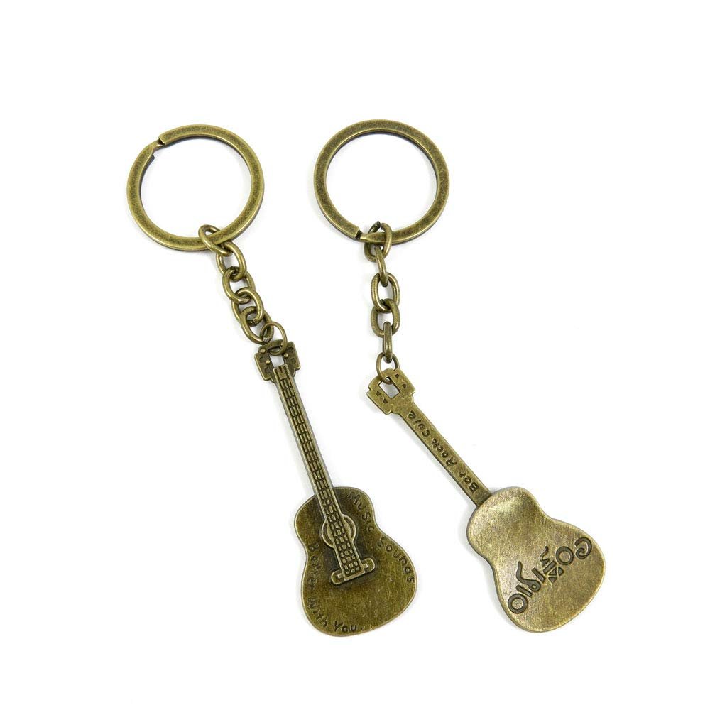 5 Items Keychain Keyring Key Tags Chains Rings Jewelry Bag Charms Y5HR7 Guitar