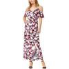 bar III Womens Sydney Printed Cold Shoulder Maxi Dress Pink S view 1
