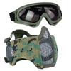 AOUTACC Airsoft Protective Gear Set, Half Face Mesh Mask with Ear Protection and Tactical Goggles for Adult Men Women BBS Paintball Shooting CS Survival Games Cosplay (DW) view 1