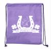 St Patrick's Day Drawstring Backpack Cotton Canvas Backpacks Reusable Gift Bags - 10PK Purple CA2725Patty S2 view 2