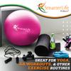 SmarterLife Exercise Ball Yoga Ball for Fitness, Balance, Stability, or Pregnancy, Gym Ball for Core Workout, Physical Therapy, Yoga Ball Chair for Office, Anti-Slip Anti-Burst (65 cm, Fuchsia) view 2
