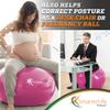 SmarterLife Exercise Ball Yoga Ball for Fitness, Balance, Stability, or Pregnancy, Gym Ball for Core Workout, Physical Therapy, Yoga Ball Chair for Office, Anti-Slip Anti-Burst (65 cm, Fuchsia) view 4