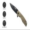 Smith's 50995 Battleplan Pocket Knife  Tan  3.35 Stainless Steel Lock Back Blade  Easy Open Flipper  Everyday Carry Work, Military, Hunting, Outdoor  Straight Edge Tactical Knife  Foldable view 2